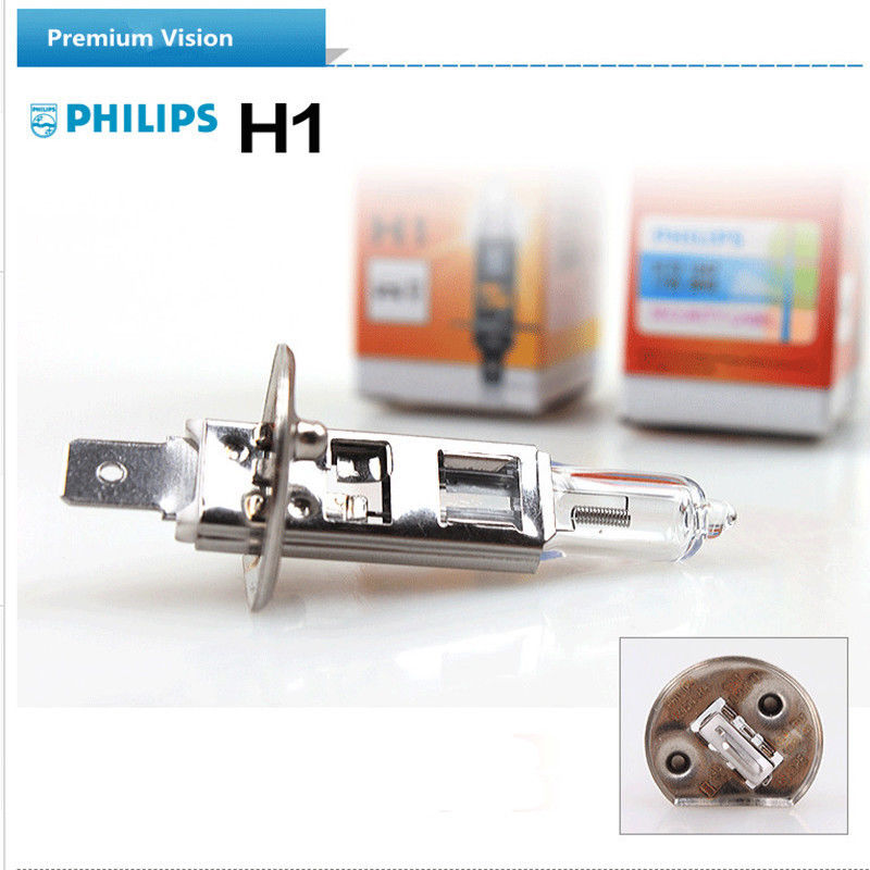Philips หลอดไฟหน้า หลอดไฟรถยนต์ ไฟหน้า ไฟตัดหมอก H1 100W 12V 1คู่