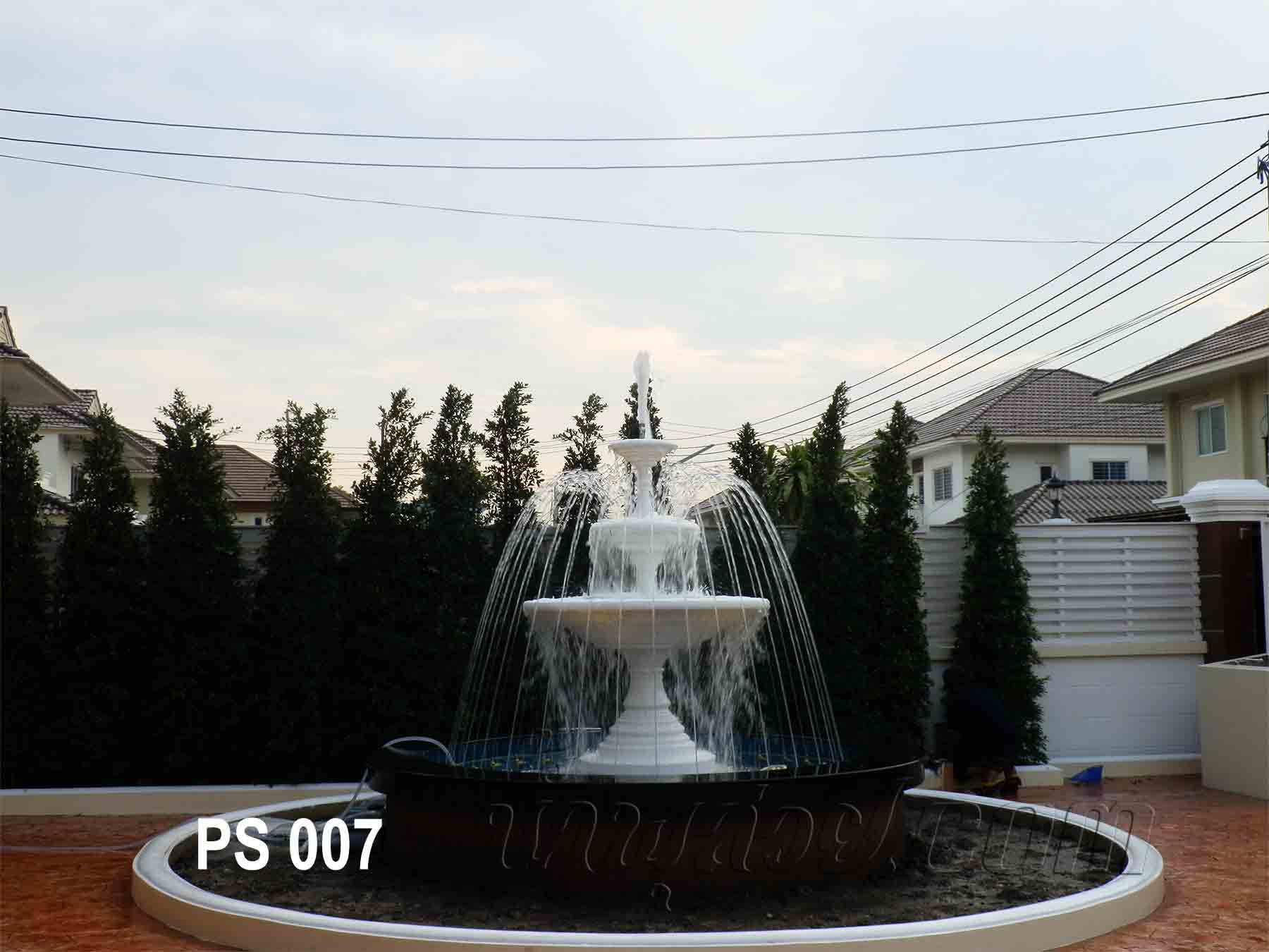 บ่อน้ำพุวงกลม พาน 3 ชั้นที่บ้าน พ.อ.สุนทร บ.ประชาสิริ 2