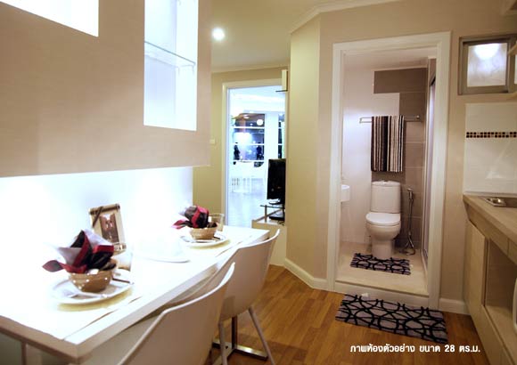 ให้เช่าคอนโด ลุมพินี เพลส รัชโยธิน พื้นที่ 28 ตร.ม. 1 ห้องนอน ให้เช่า 10,000 บ/ด