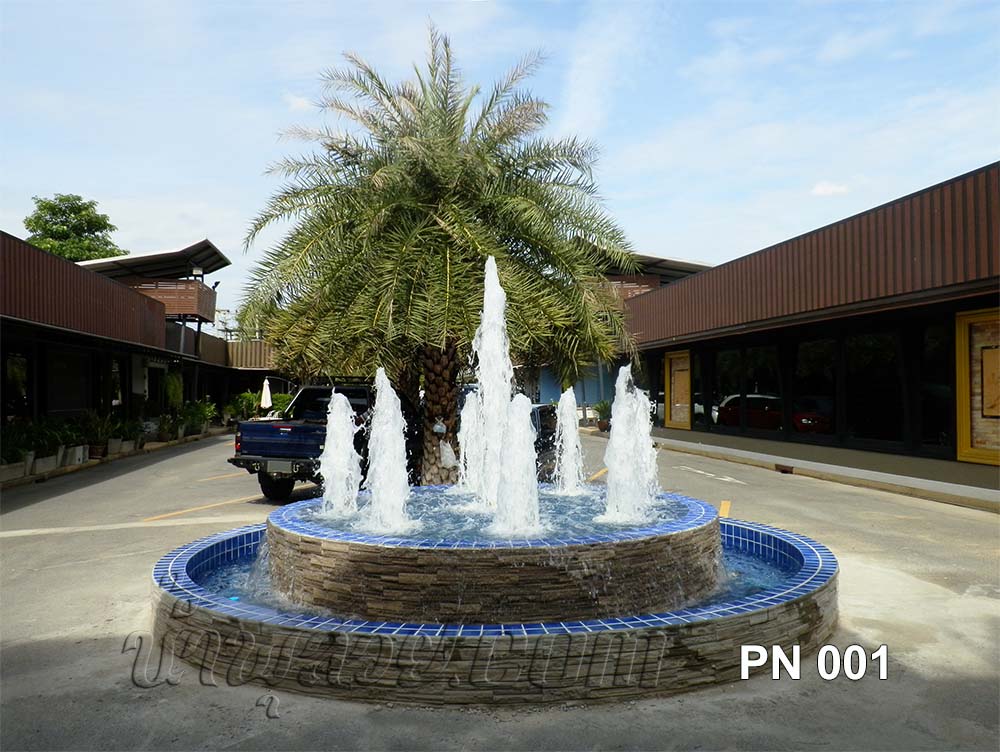 บ่อน้ำพุวงกลม 2 ชั้น หน้าร้าน PANA SPA ที่รังสิต คลอง3