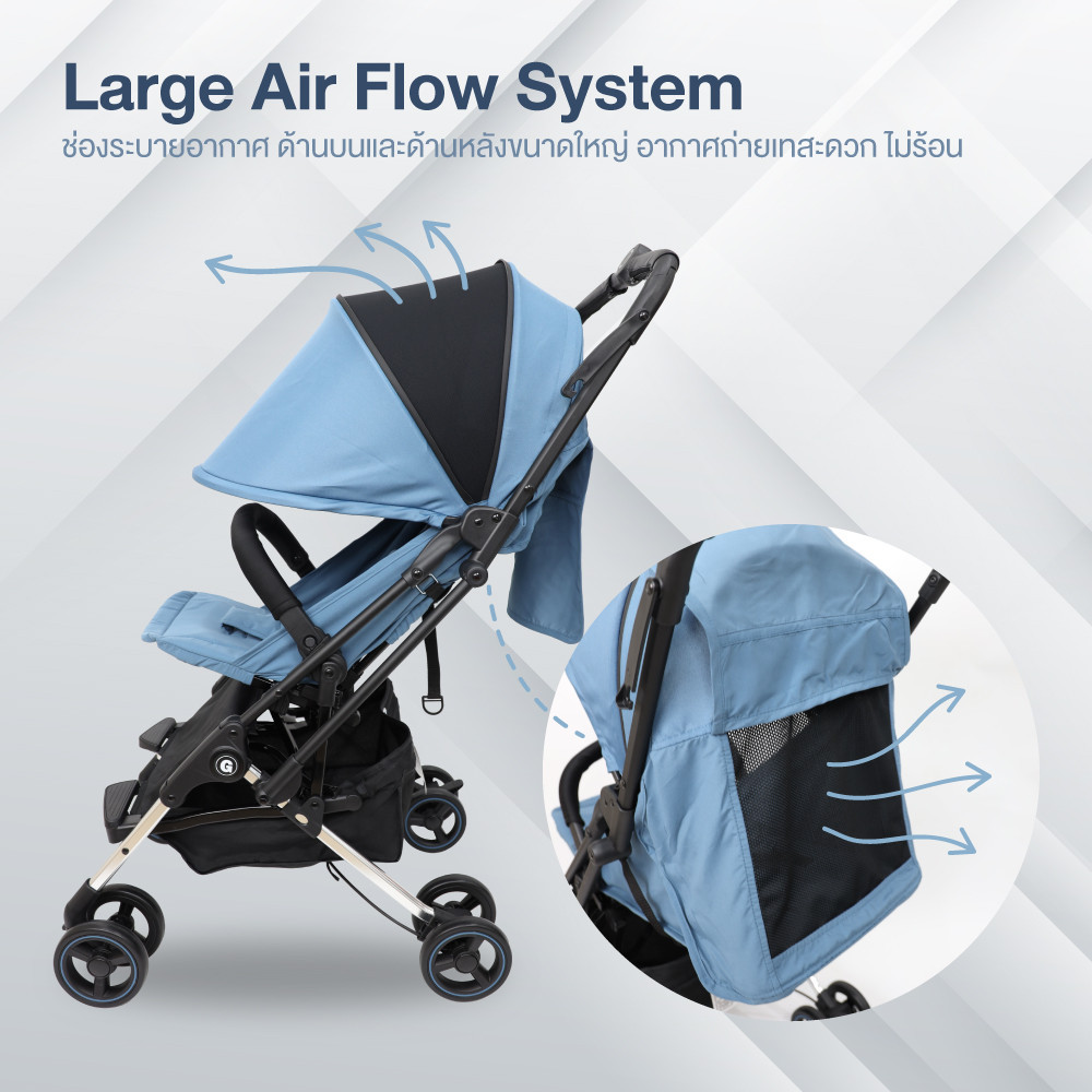 GLOWY Star รถเข็นเด็ก พับขึ้นเครื่องได้ รุ่น Flying Tiger Stroller