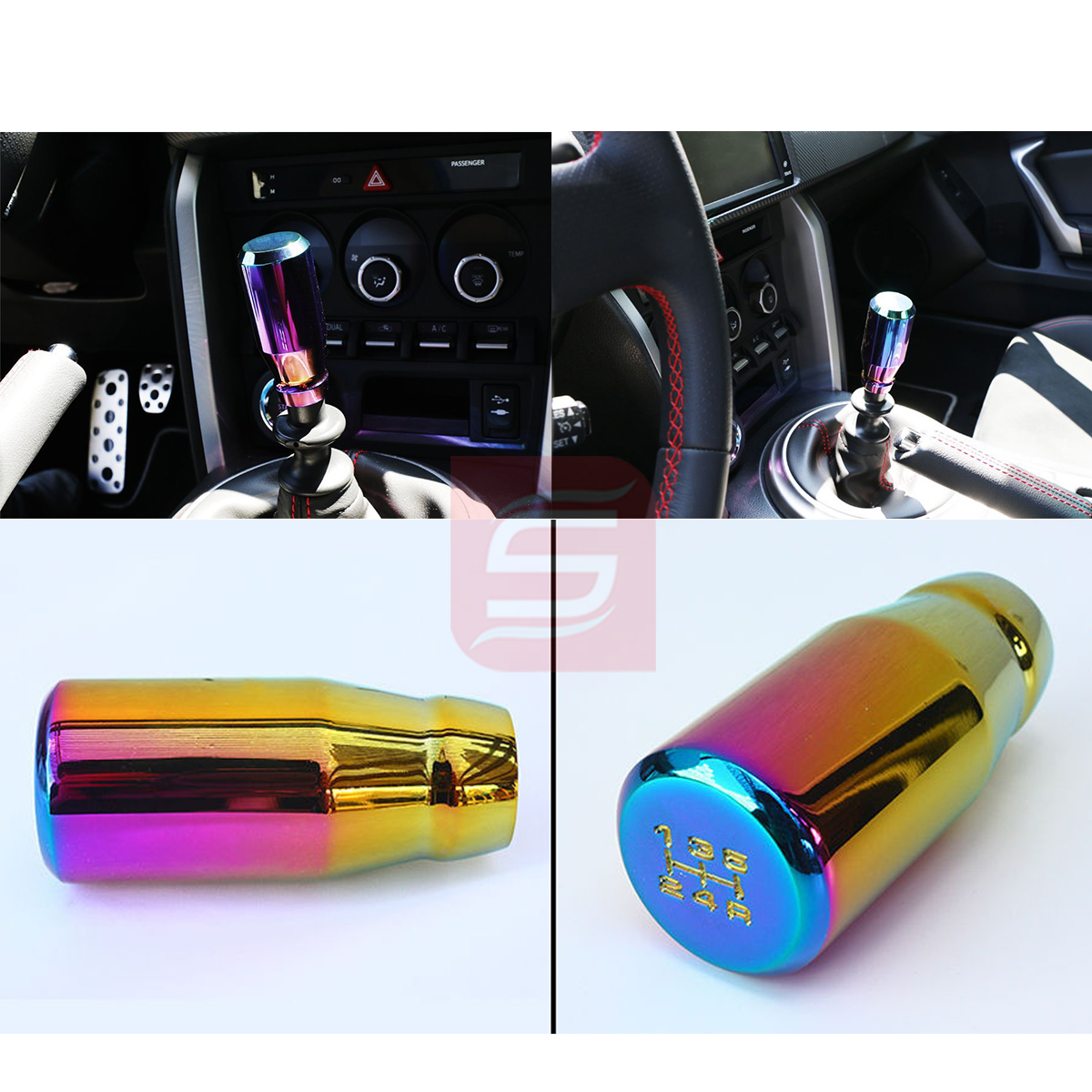 Speed Studio หัวเกียร์ สกังค์ skunk manual อลูมิเนียม ทรงเหลี่ยม สีรุ้ง neo chrome