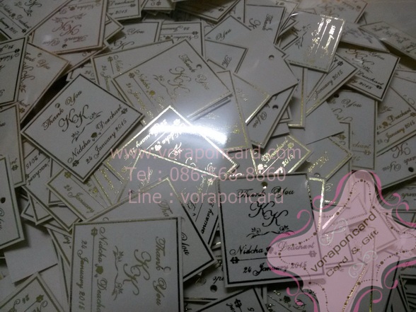 ป้ายชื่อสีทองแบบสี่เหลี่ยม