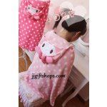 ผ้าคลุมไหล่ พร้อม Hood ลาย เมโลดี้ My Melody เนื้อผ้าขนหนู สีชมพูอ่อน ขนาด ก.77 x ย.95 cm (ราคาส่ง 3 ผืนเหลือผืนละ 400 บาท)