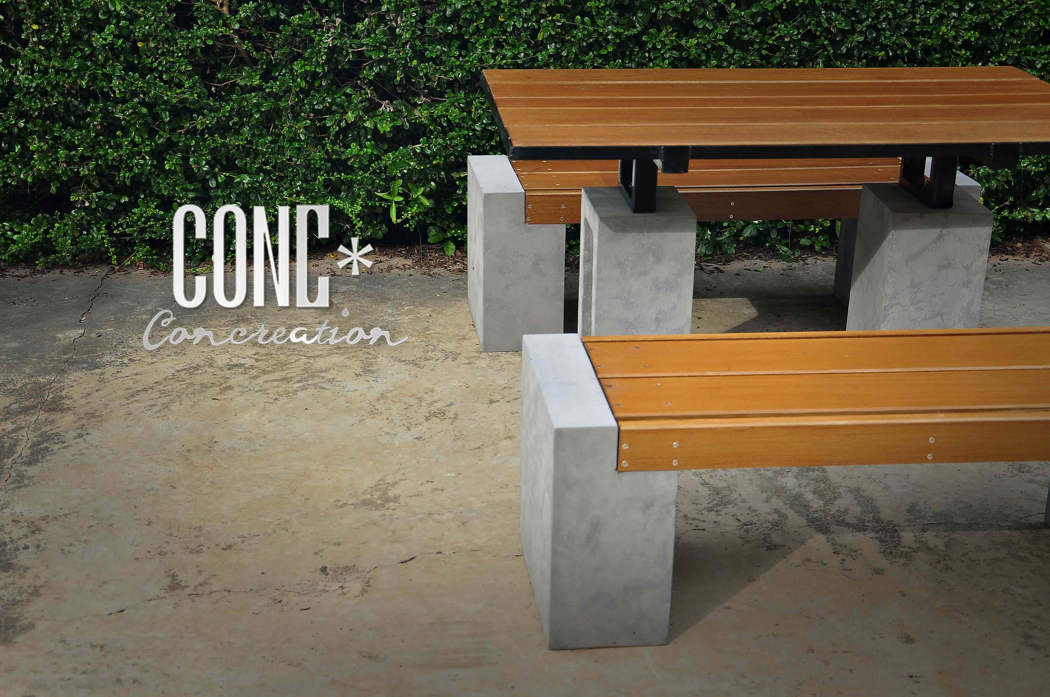 ชุดโต๊ะสนามกลางแจ้ง ไม้ไฟเบอร์ซีเมนต์ TABLESET-BLK-120