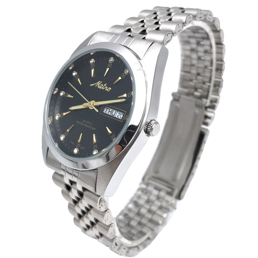 Metro นาฬิกาข้อมือผู้ชายสแตนเลสสตีล รุ่น 1114M-SBL