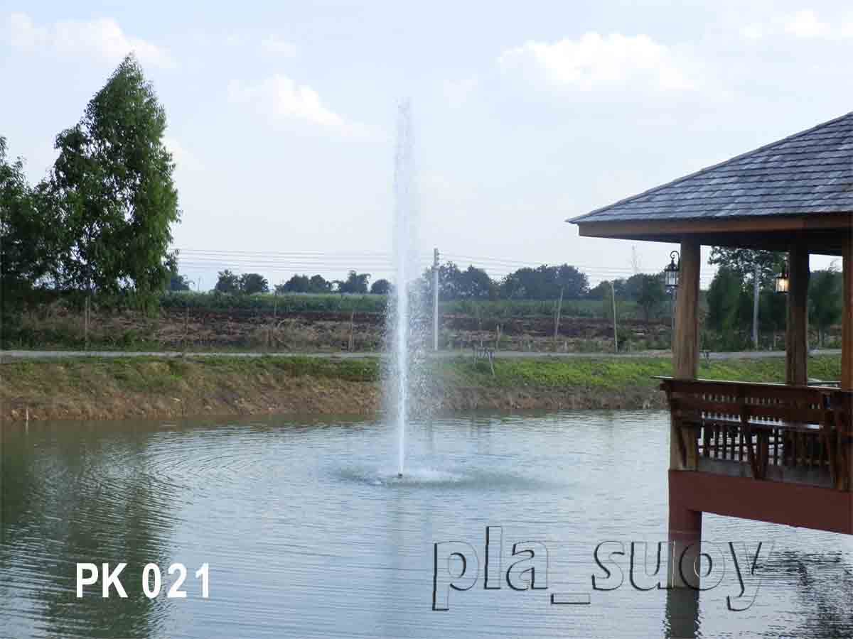 ชุดน้ำพุทุ่นลอยราคาประหยัด ที่บ้านไร่ทอแสง