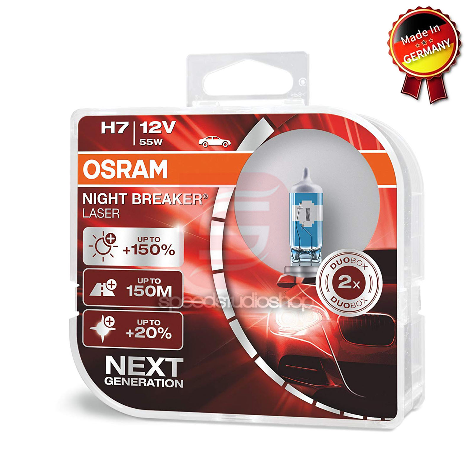 OSRAM หลอดไฟหน้า รถยนต์ H7 รุ่น Night Breaker Laser สว่างขึ้น +150%