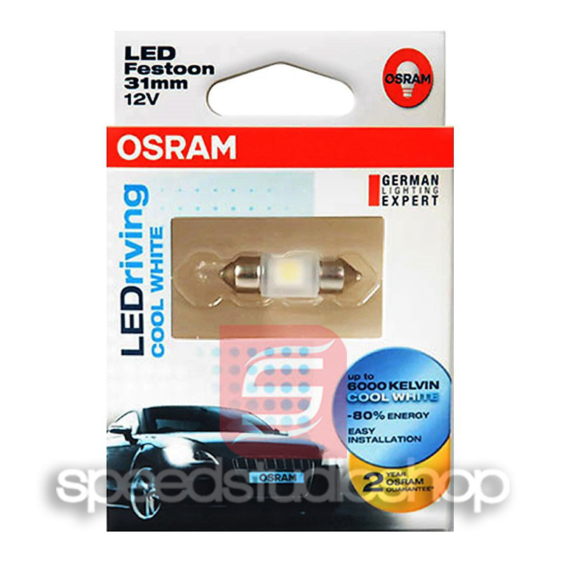 Osram LEDriving cool white หลอดไฟเพดาน ไฟห้องโดยสาร LED 6000 K ขนาด 31mm