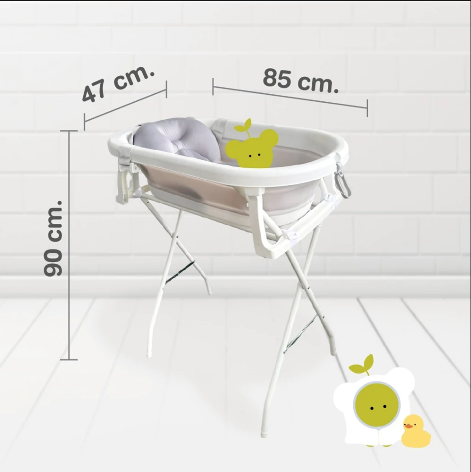 Bubble Beans อ่างอาบน้ำเด็กมีขาตั้ง เบาะเปลี่ยนผ้าอ้อม ที่ยืนอาบน้ำ ฟองน้ำ สำหรับเด็ก