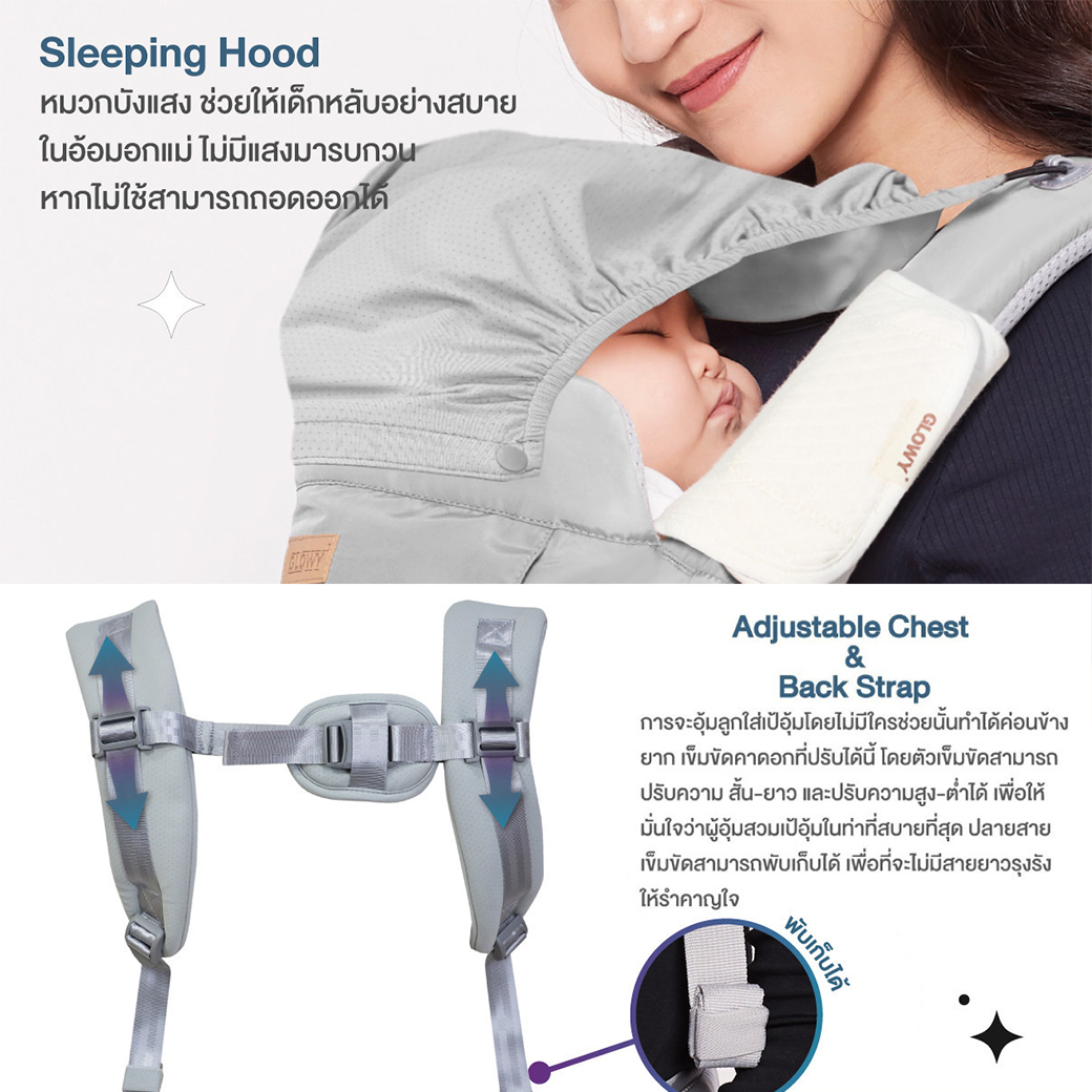 GLOWY Star เป้อุ้มเด็ก ฮิปซีท รุ่น Hip (Ster) Seat Neo Plus