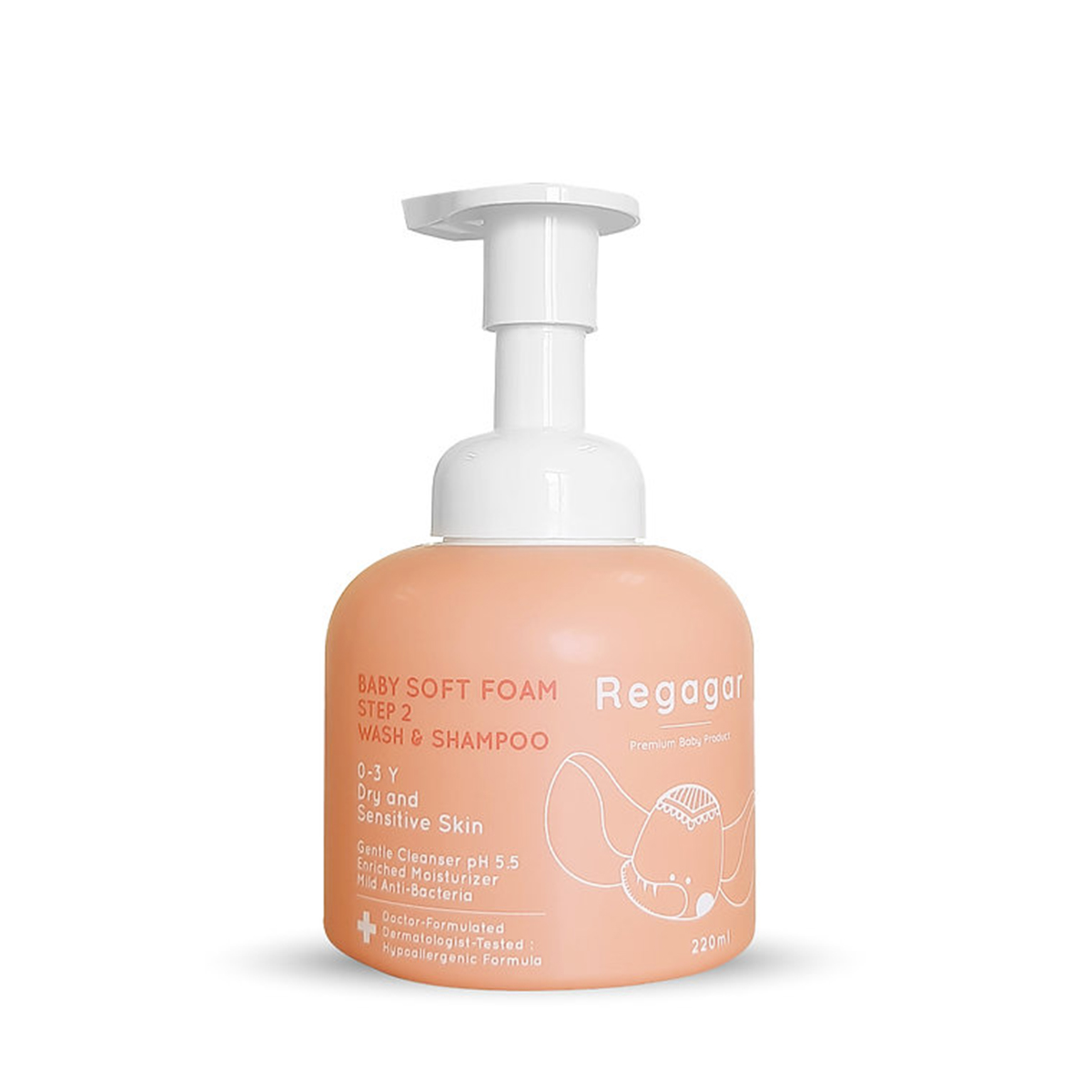 Regagar โฟมอาบน้ำและสระผม สำหรับเด็กเล็ก Baby Soft Foam Wash And Shampoo