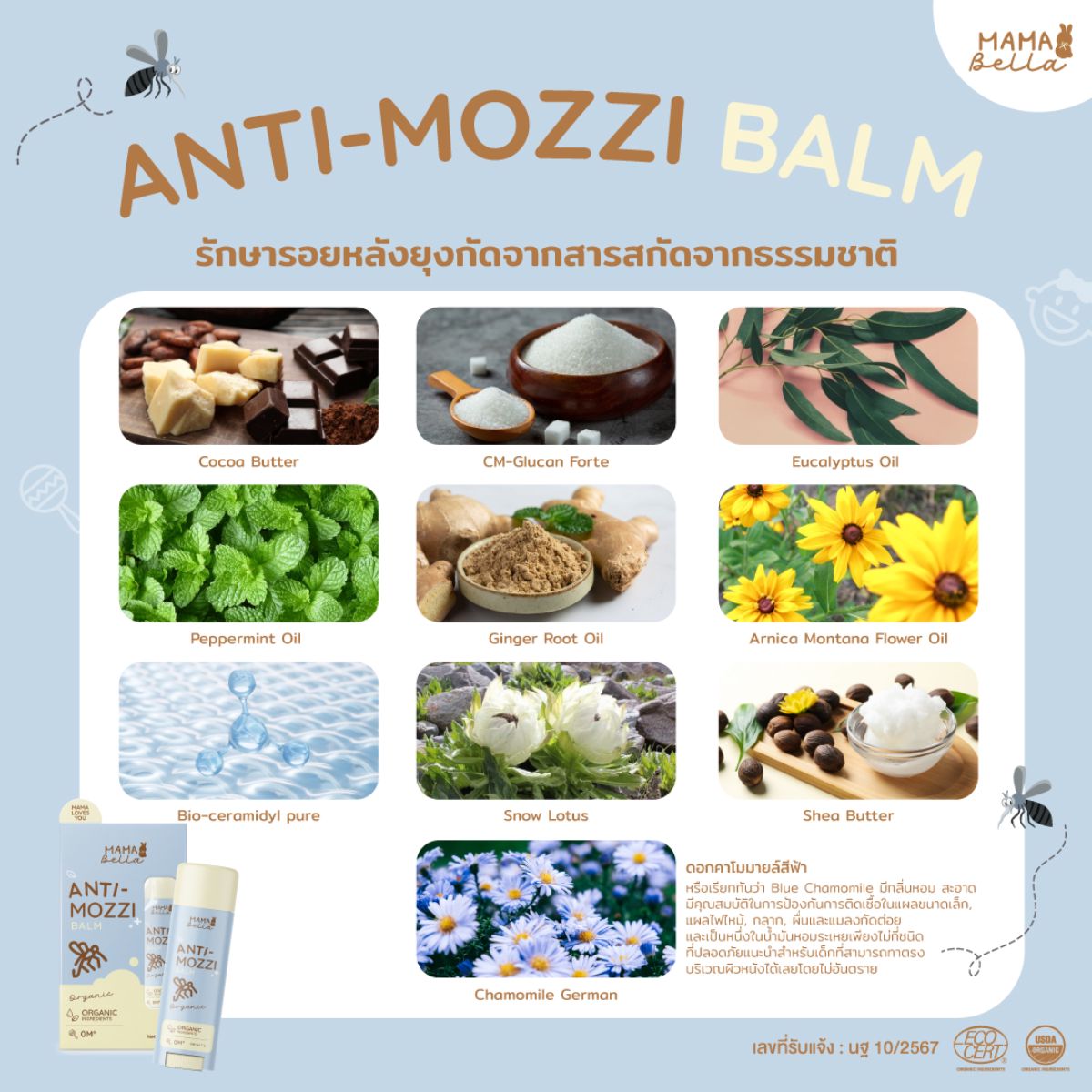 Mamabella บาล์มทาหลังยุงกัด สำหรับเด็ก Anti-Mozzi Balm