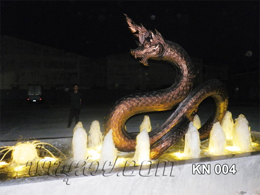 บ่อน้ำพุพญานาค พ่นน้ำใส่ลูกแก้ว ที่ บ.KSN Capital จำกัด บางพลี