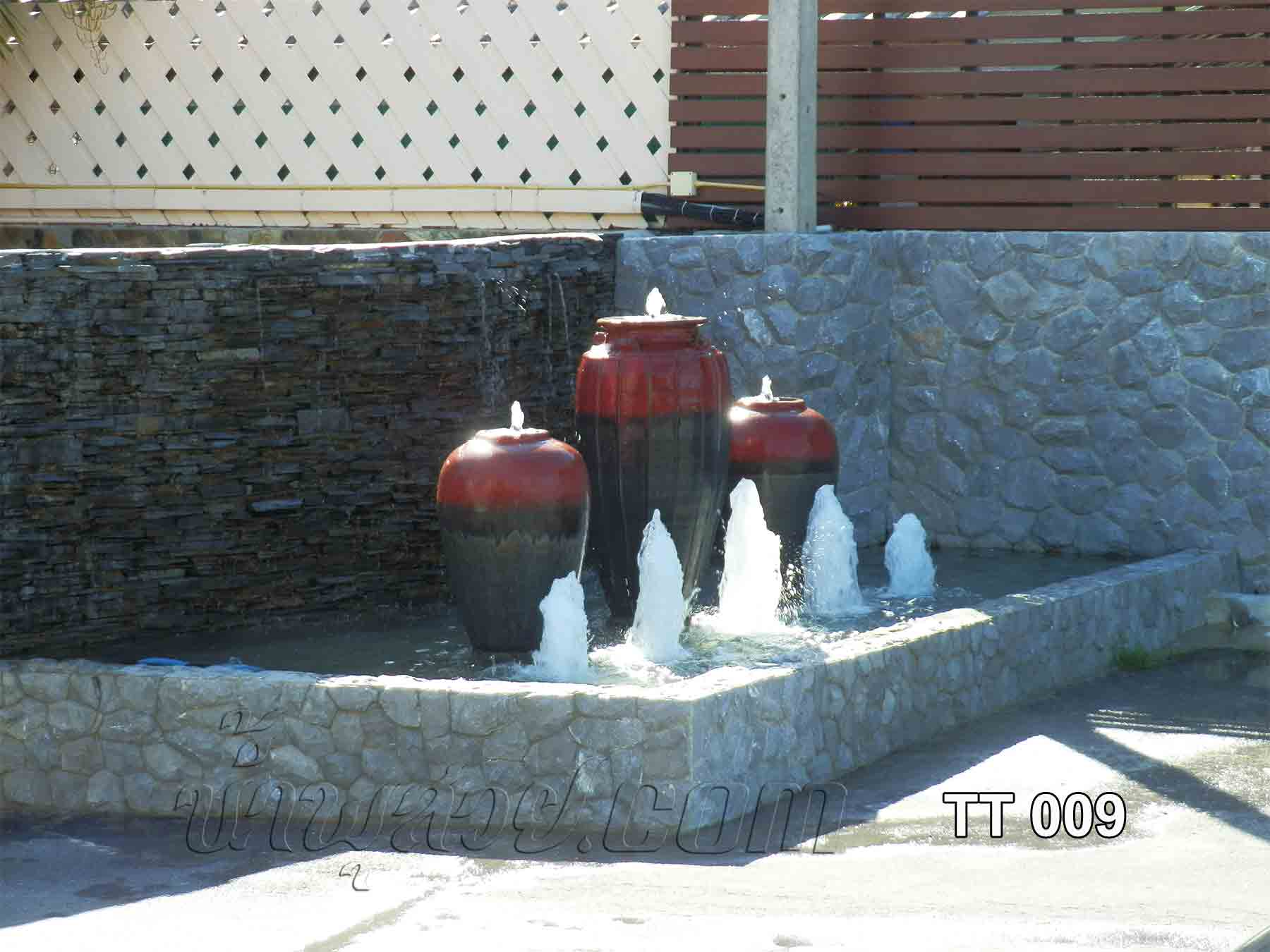 บ่อน้ำพุทรงต้นสน 5 หัว ,อ่างน้ำล้น 3 ใบ และน้ำตกรินกำแพง ที่ บ.ทีทีขนส่ง นครปฐม