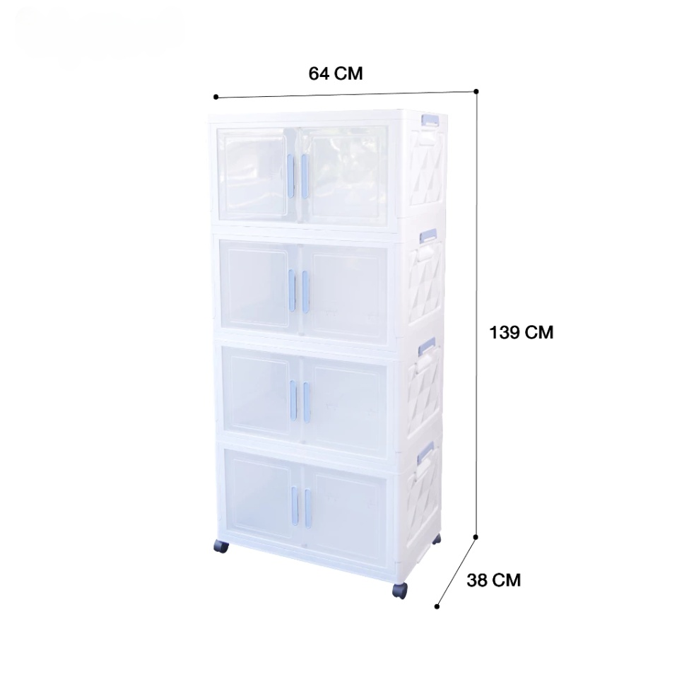 Nanny กล่องใส่ของอเนกประสงค์ พับได้ ฝาเปิด-ปิดแบบแม่เหล็ก ใบใหญ่ มีล้อ