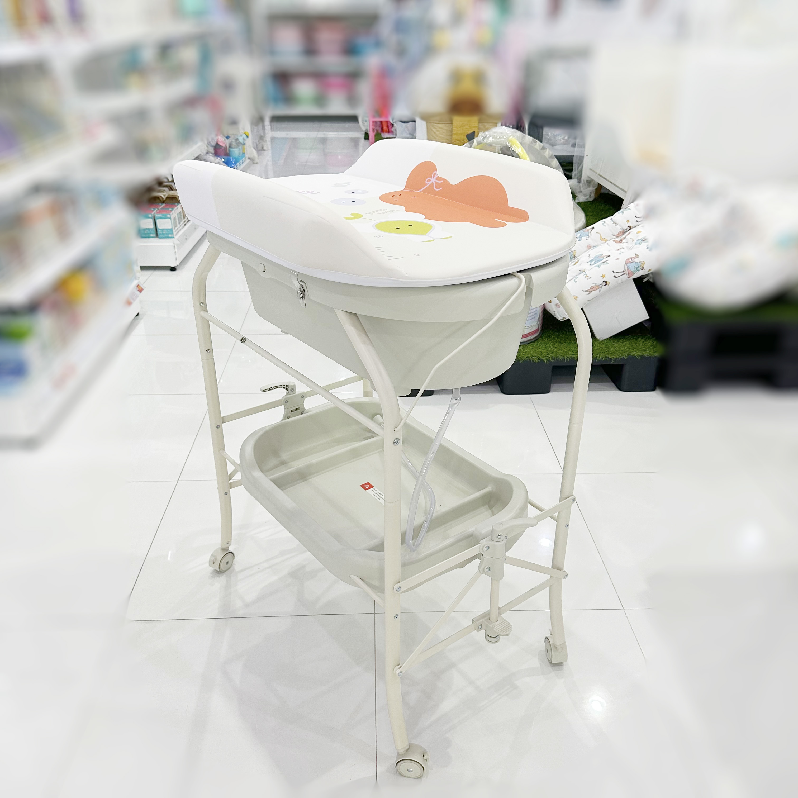 Bubble Beans อ่างอาบน้ำเด็กมีขาตั้ง เบาะเปลี่ยนผ้าอ้อม ที่ยืนอาบน้ำ ฟองน้ำ สำหรับเด็ก