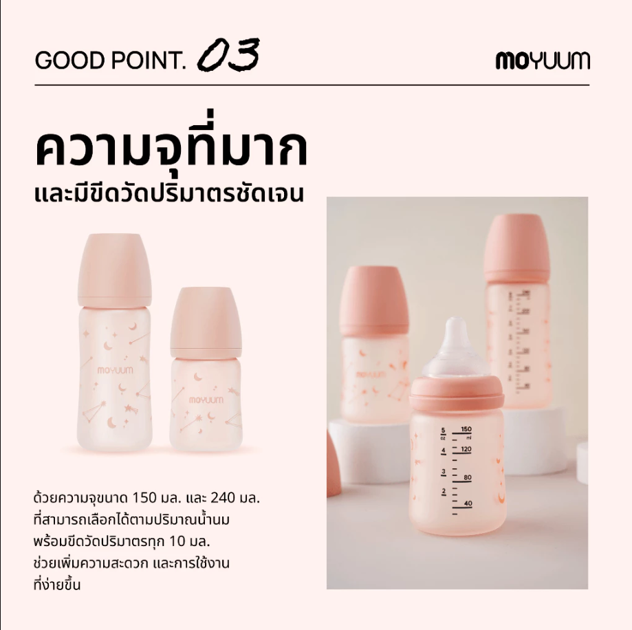 Moyuum ขวดนมซิลิโคน ขวดแก้วเคลือบซิลิโคน โมยูมขวดนมซิลิโคน พร้อมจุก By Lillymann