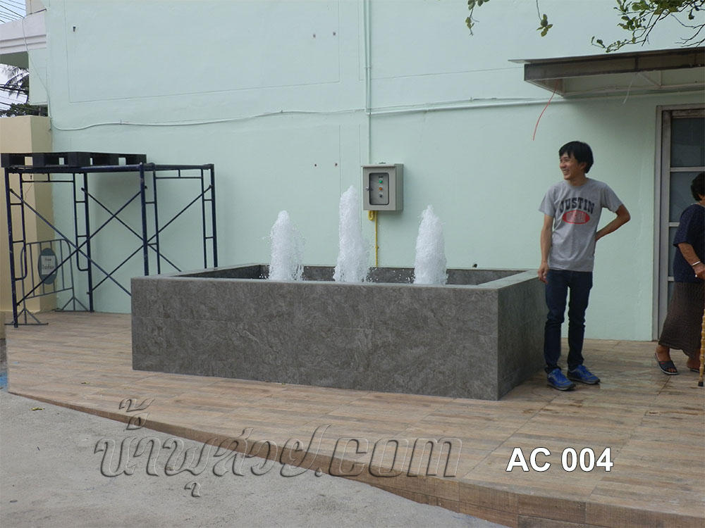 บ่อน้ำพุสี่เหลี่ยม ทรงต้นสน 3 หัว ที่ บ.ซีแอร์คอนเทค จำกัด