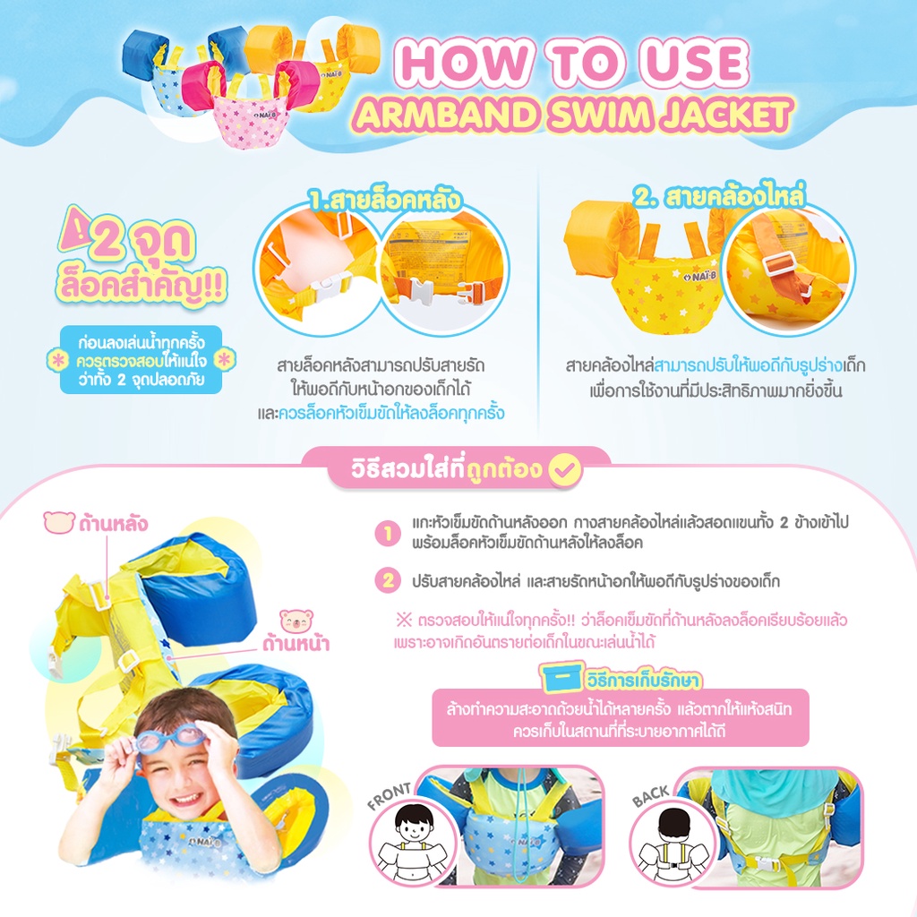 NAI-B Arm Band Swim Jacket ชูชีพเล่นน้ำ สำหรับเด็ก