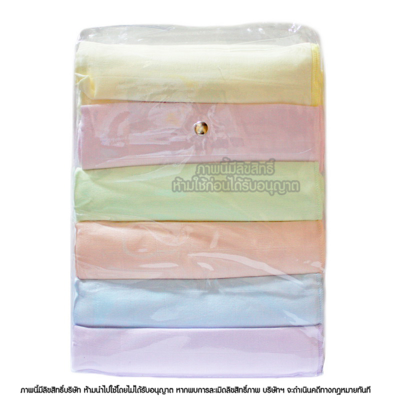 NES'S [6ผืน] [27x27นิ้ว] [สีพื้น 6 สี ] ผ้าอ้อมสาลู เกรดอองฟอง สำหรับเด็ก