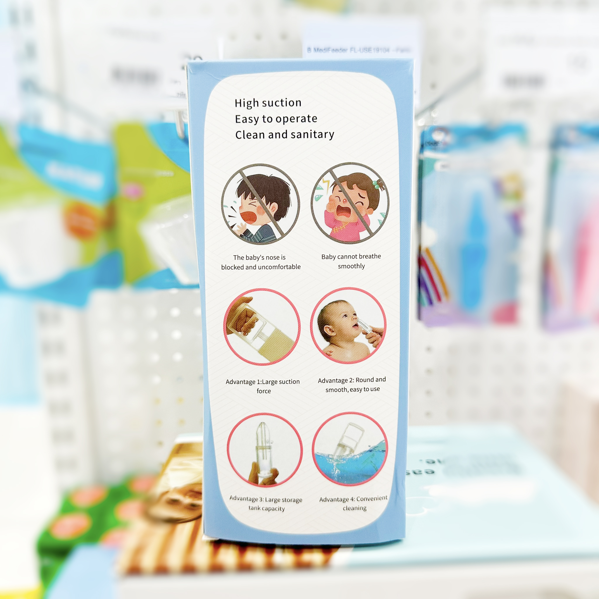 Haoh baby เครื่องดูดน้ํามูกเด็ก เครื่องดูดน้ำมูกด้วยมือ แบบพกพา