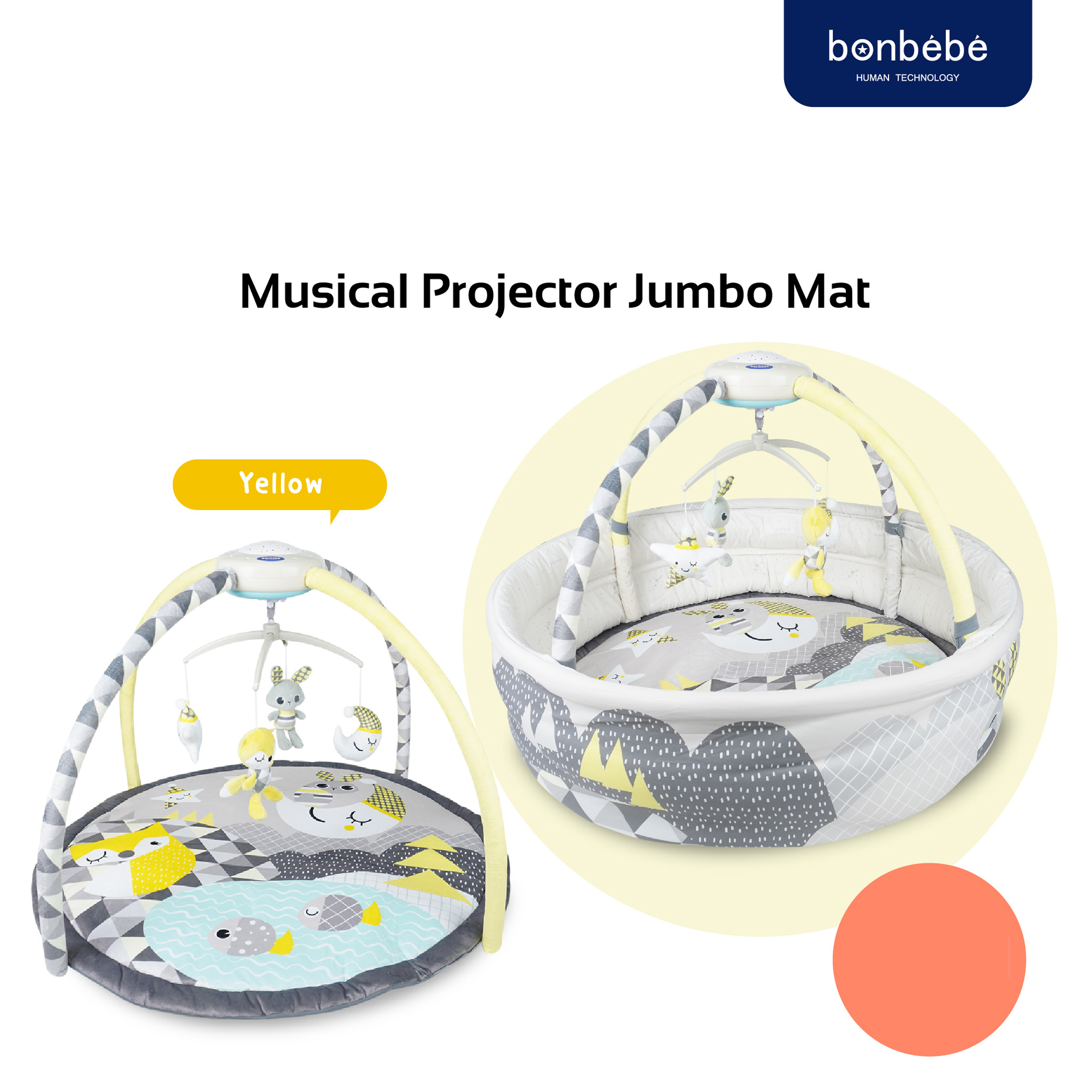 bonbebe Musical Projector Jumbo Mat Playgym