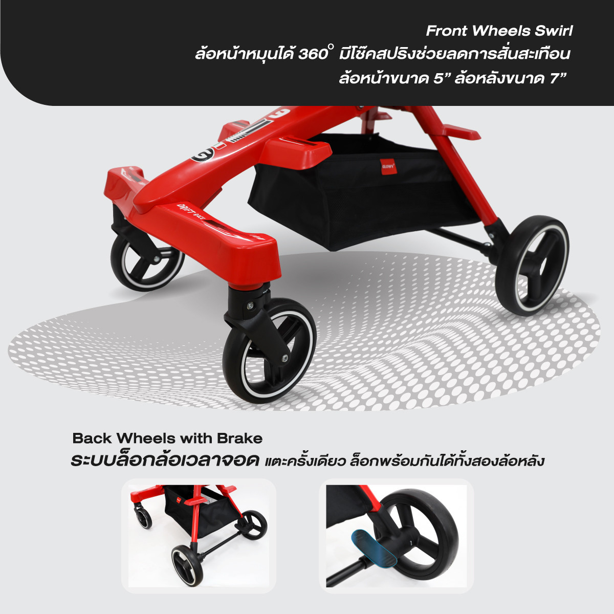 GLOWY Star รถเข็นเด็ก แรกเกิด - 3 ปี รุ่น Joy Stroller 0-15kg