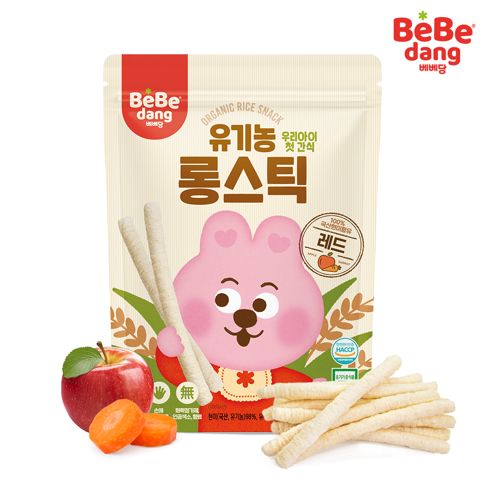 Bebedang เบเบดัง Organic Brown Rice Stick ขนมข้าวกล้องออร์แกนิค แบบแท่ง สำหรับเด็ก 30g