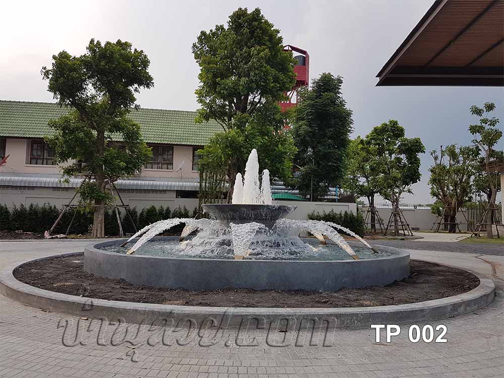 บ่อน้ำพุวงเวียน วงกลม 5.57ม. ชุดน้ำพุ 12 หัว ที่เจ้าสัว โคราช