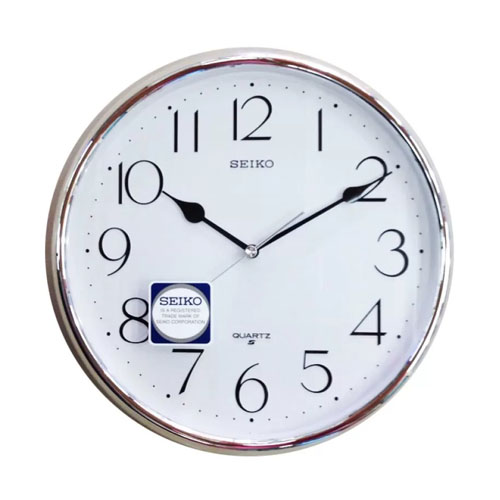 Seiko นาฬิกาแขวน รุ่น QXA001S- ขอบเงิน