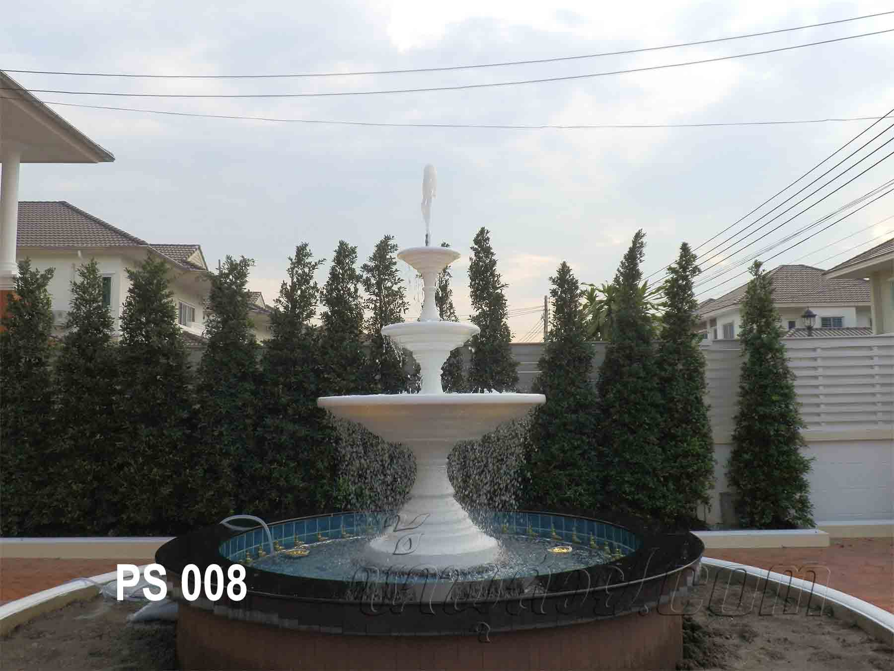 บ่อน้ำพุวงกลม พาน 3 ชั้นที่บ้าน พ.อ.สุนทร บ.ประชาสิริ 2