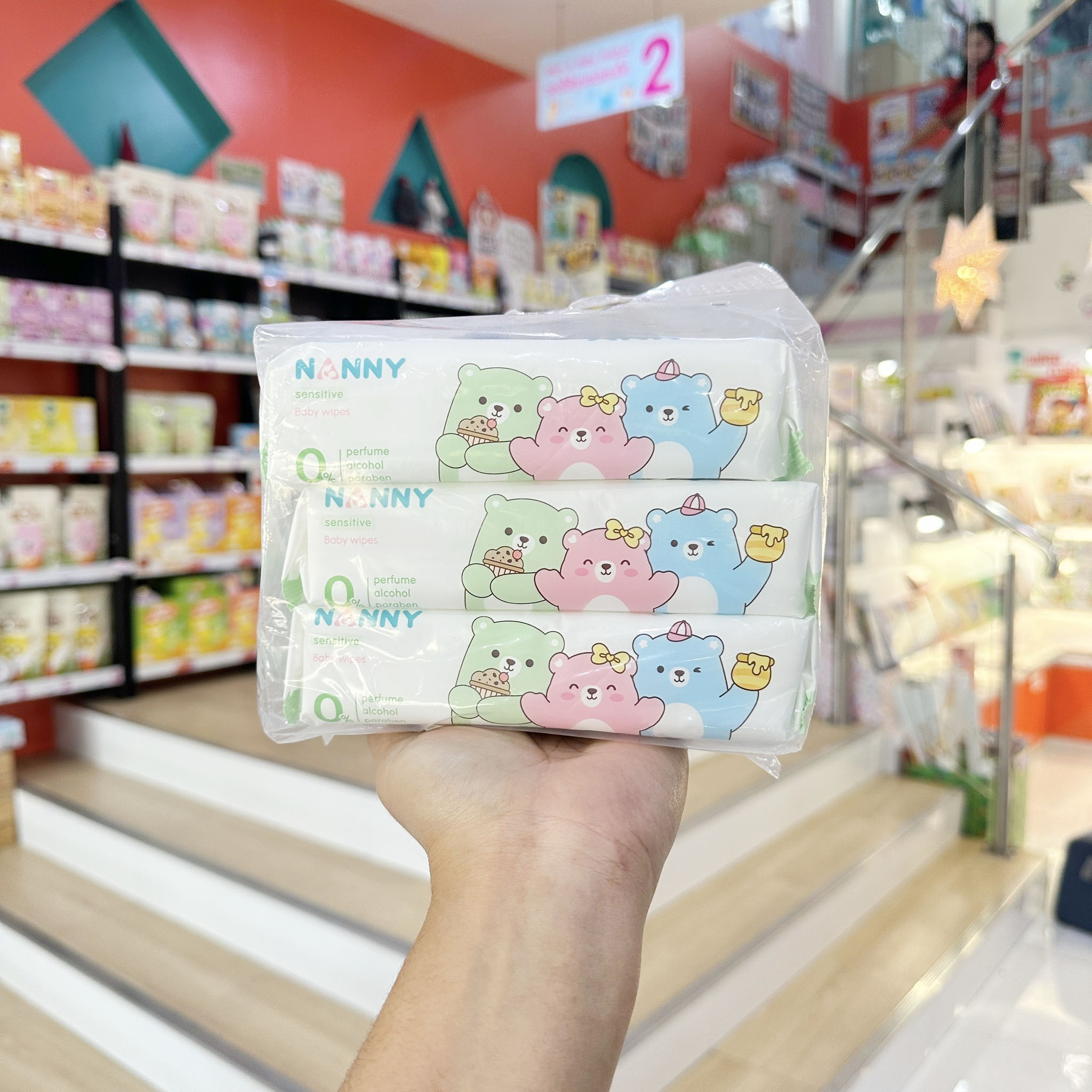 Nanny แนนนี่ เบบี้ไวพ์ กระดาษทิชชู่เปียก 60แผ่น 3ห่อ