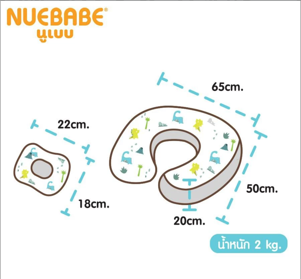 Nuebabe หมอนรองให้นม ถอดปลอกซักได้ ผ้า Cotton 100% สำหรับคุณแม่