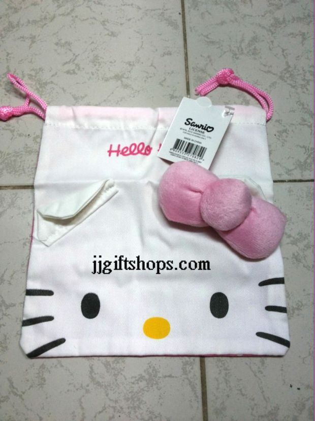 ถุงผ้าหูรูด ลาย Hollo Kitty คิดตี้