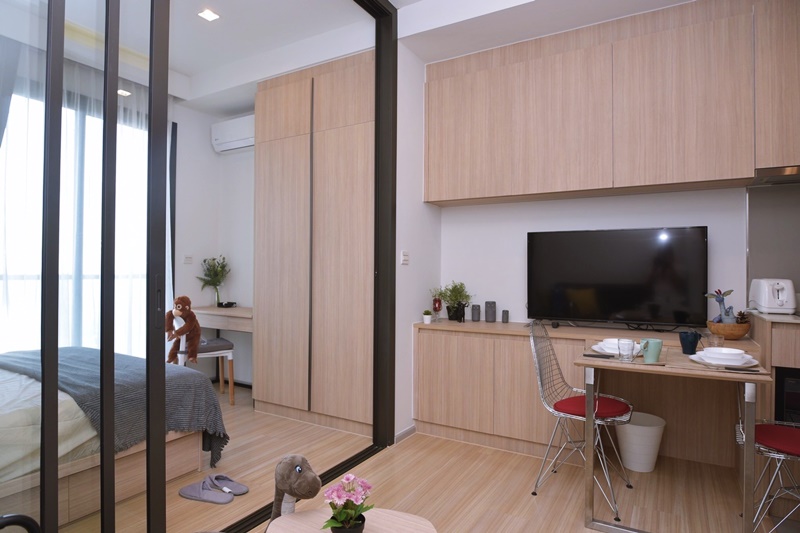 ให้เช่า เอ็ม จตุจักร พื้นที่ 28.75 ตร.ม. 1 ห้องนอน เช่า 15,000 บ/ด