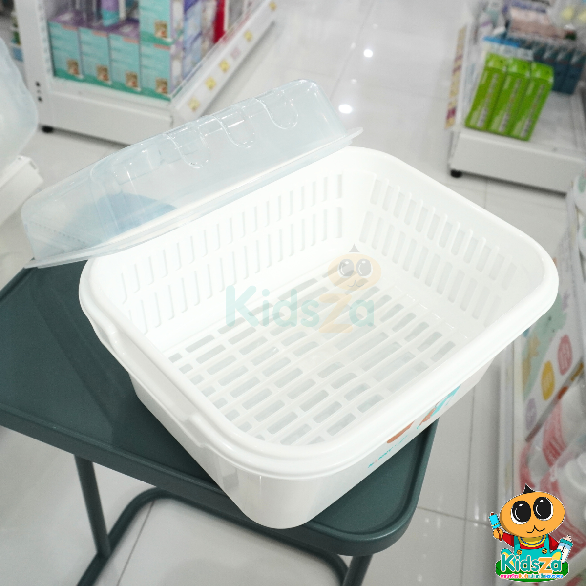 Nanny ตะกร้าคว่ำขวดนม มีฝาปิด ลายมุนิน [N216MU]