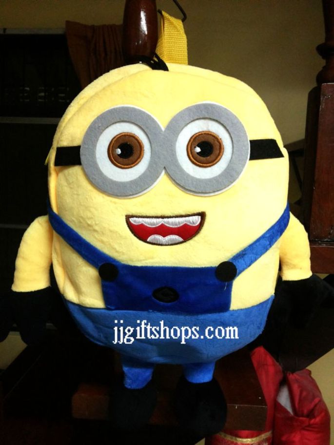 กระเป๋า สะพายหลัง ลายมินเนียน 2 ตา ขนาด ส.34 ก.28 cm