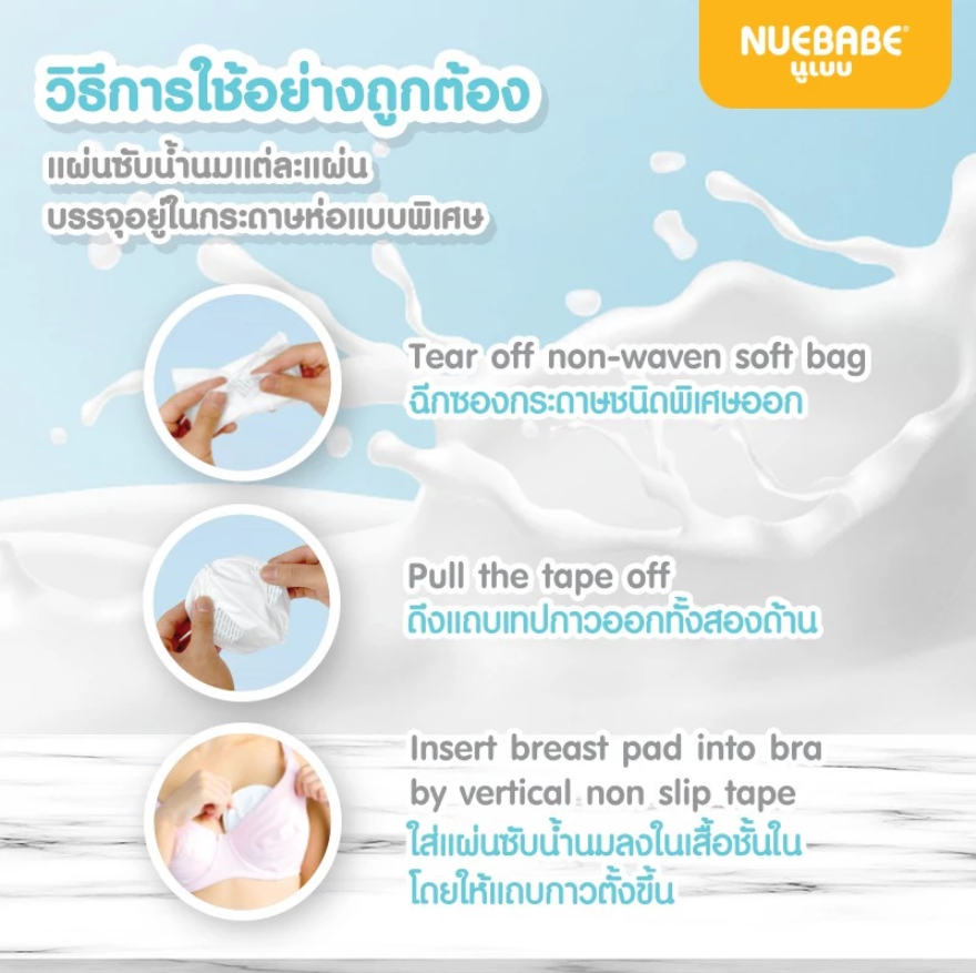 Nuebabe แผ่นซับน้ำนมแม่ Ultra Lock แห้งสบาย ไม่ไหลย้อนกลับ 1 กล่อง 20 ชิ้น