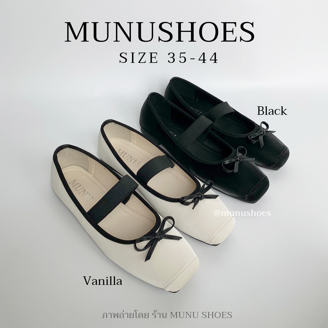 [Size 35-44] รองเท้าบัลเลต์ รุ่น Bow ballet หนังไมโครไฟเบอร์