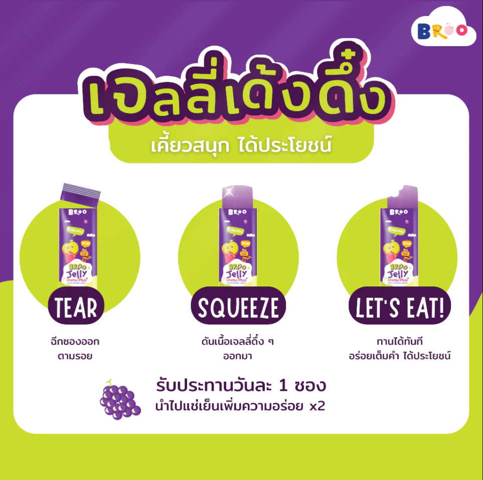 BROO Jelly Immu Plus บรู เจลลี่ อิมมู พลัส สำหรับเด็ก 2 ปี ขึ้นไป