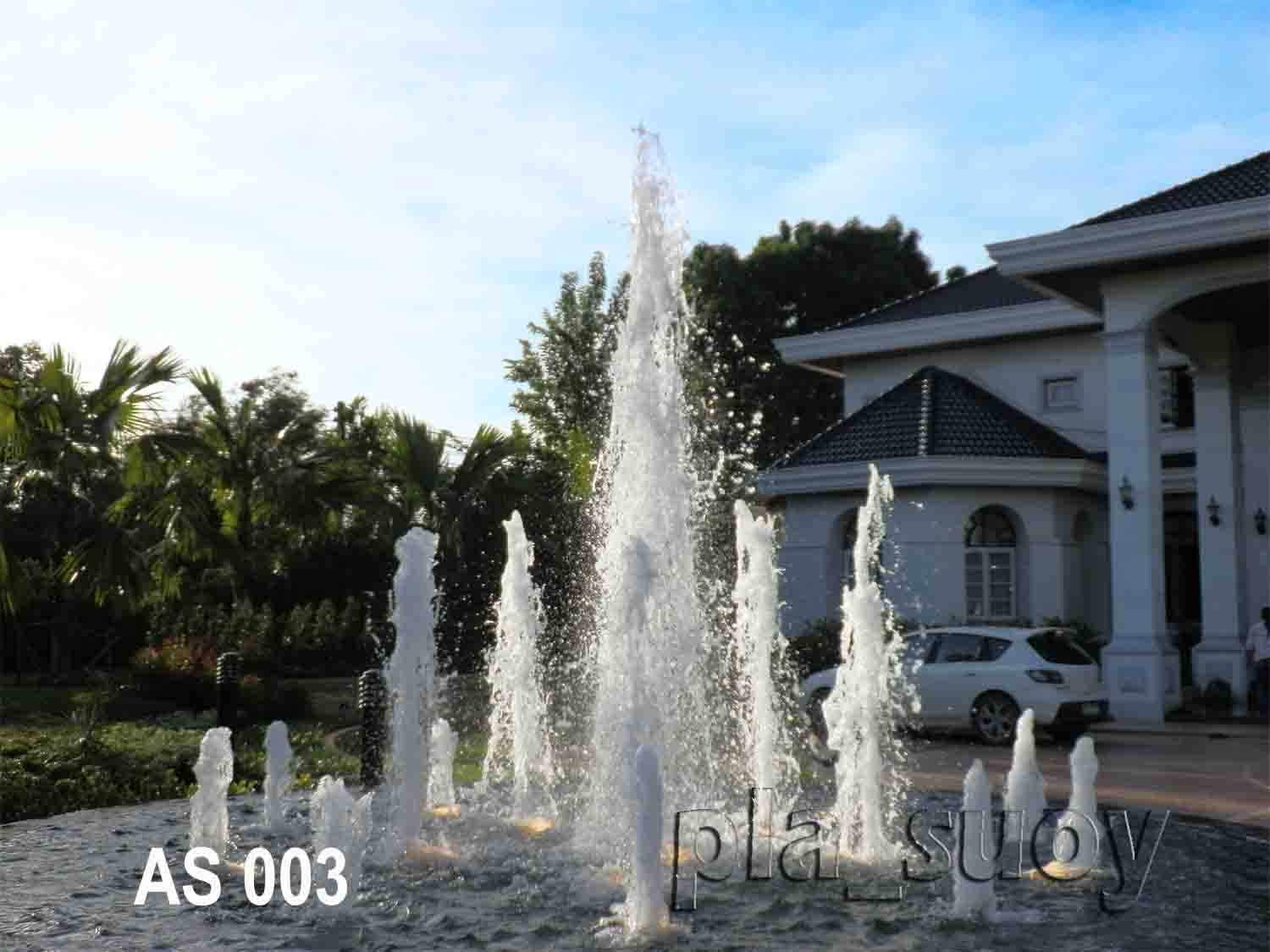 น้ำพุ ฮวงจุ้ย หน้าบ้าน คุณ อุษา บ่อน้ำพุวงกลม