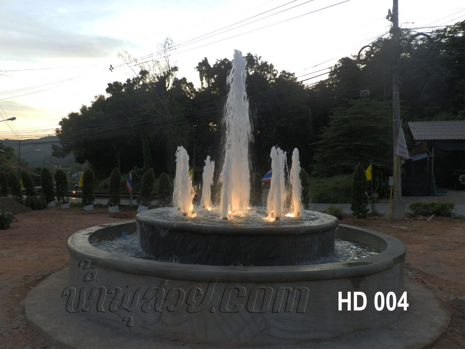 บ่อน้ำพุ วงกลม 2 ชั้น ที่เทศบาลตำบลหัวดง อ.ลับแล จ.อุตรดิตถ์