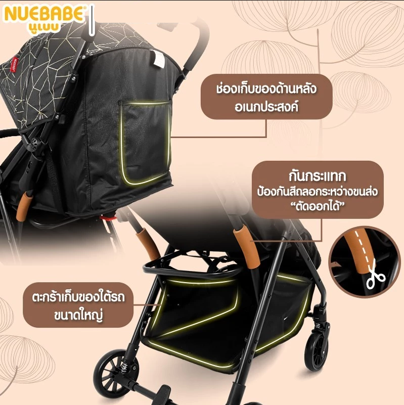 Nuebabe รถเข็นเด็ก รุ่น MAX พับเก็บง่ายด้วยมือเดียว ใช้ได้ตั้งแต่แรกเกิด