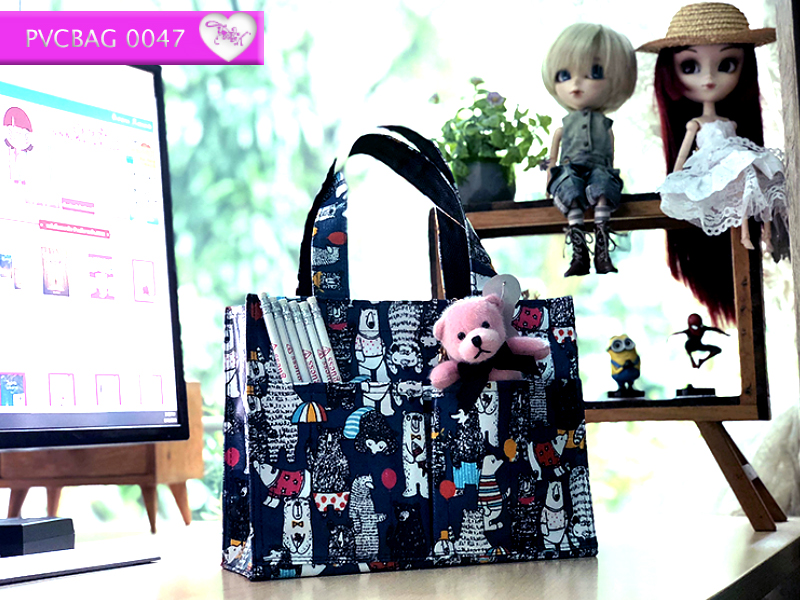 กระเป๋าผ้าเคลือบ PVC กันน้ำ ใส่เอกสาร (A5)กรม.หมีกริซลี่