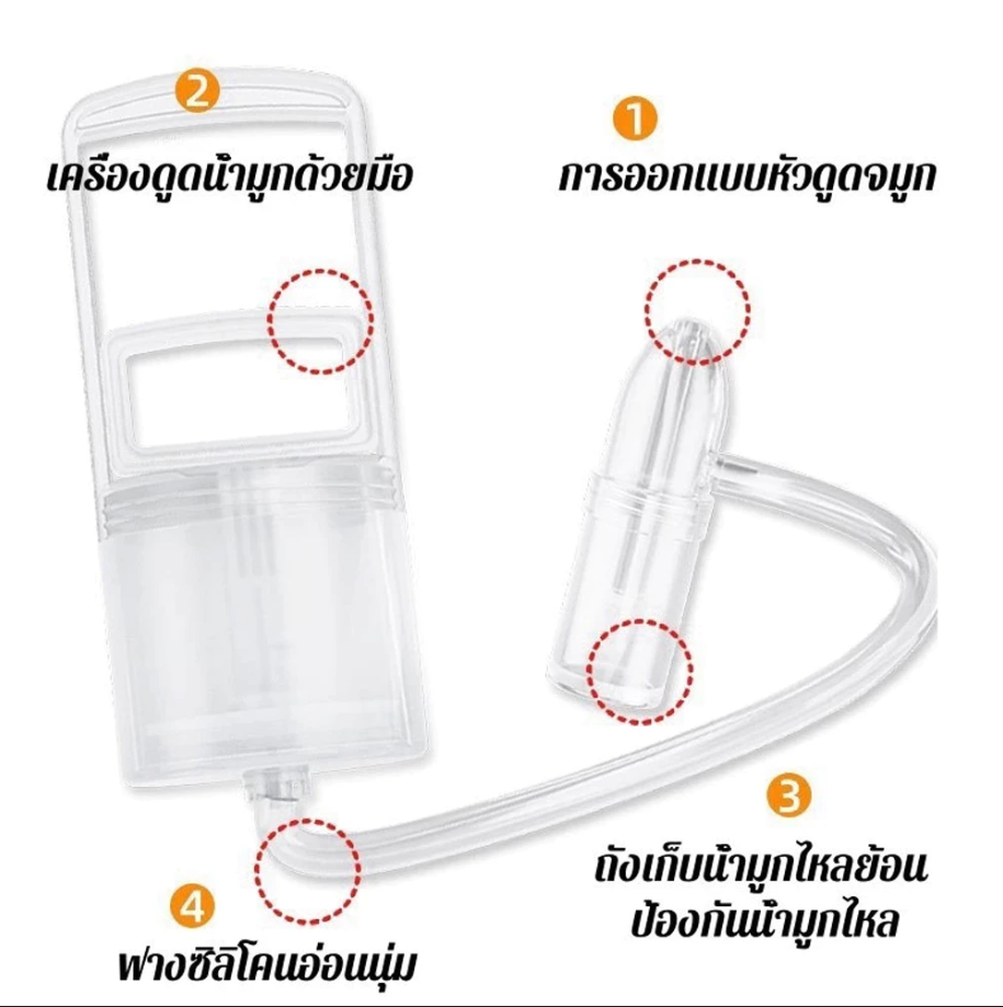 Haoh baby เครื่องดูดน้ํามูกเด็ก เครื่องดูดน้ำมูกด้วยมือ แบบพกพา