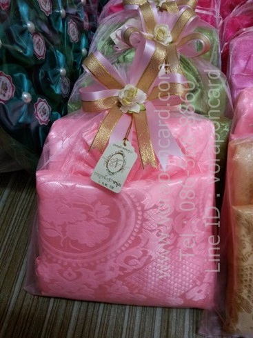 ผ้าแพร 5 ฟุต แพคถุงผ้าพร้อมโบว์ป้าย