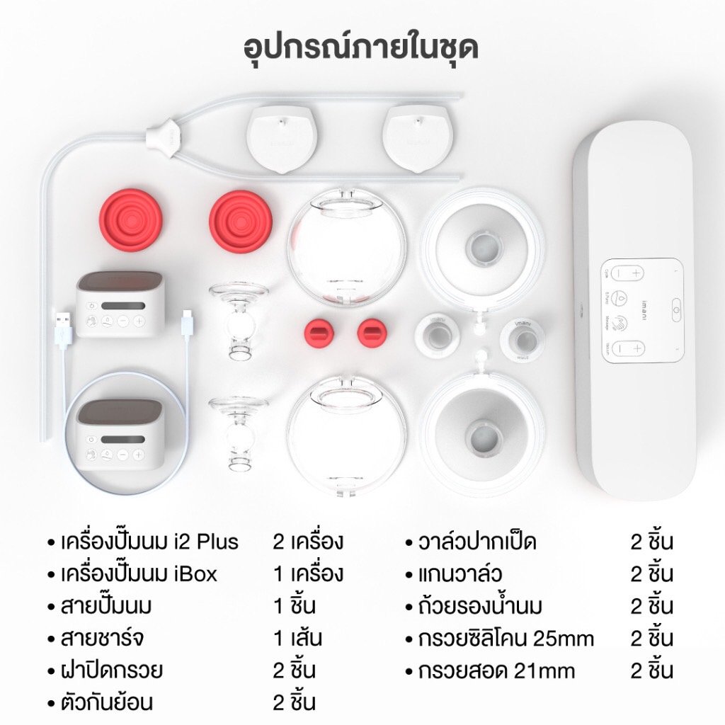 IMANI เครื่องปั๊มนมไร้สาย+มีสาย+แท่นชาร์จ เครื่องปั๊มนมเกรดโรงพยาบาล i1 Plus i2 Plus(PA) i2 Plus Box