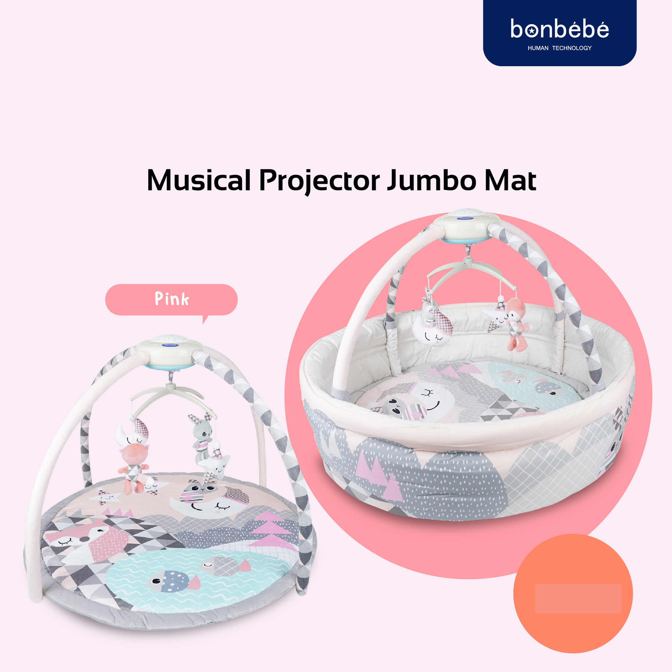 bonbebe Musical Projector Jumbo Mat Playgym