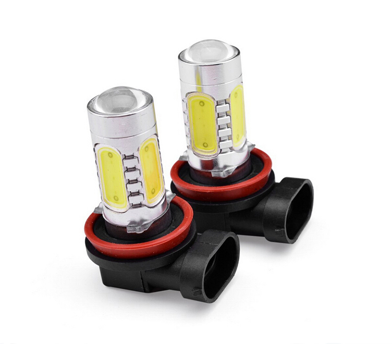LED หลอดไฟ รถยนต์ H11 H16 H8 COB 4 LED Daylight (2 ชิ้น)
